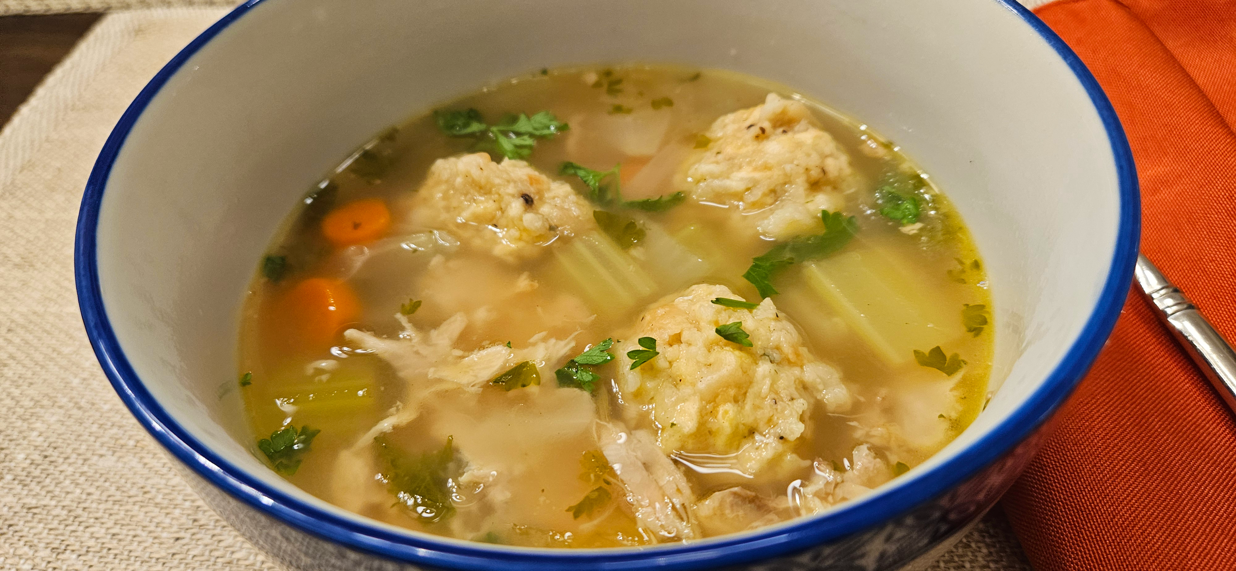 Turkey Soup with Cracker Dumplings